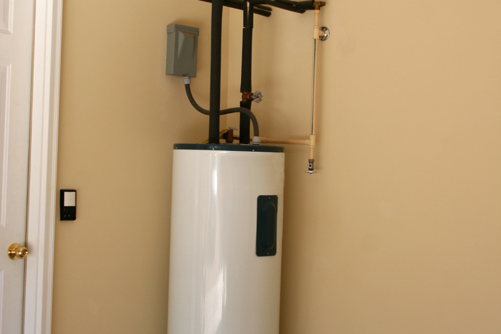 white hot water heater