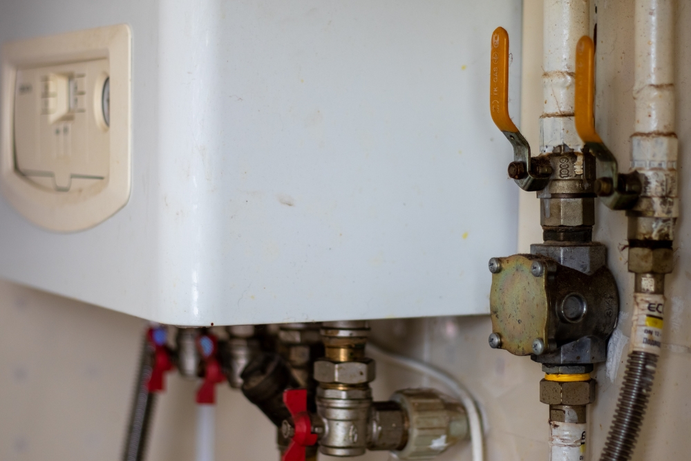 white hot water system and its valve