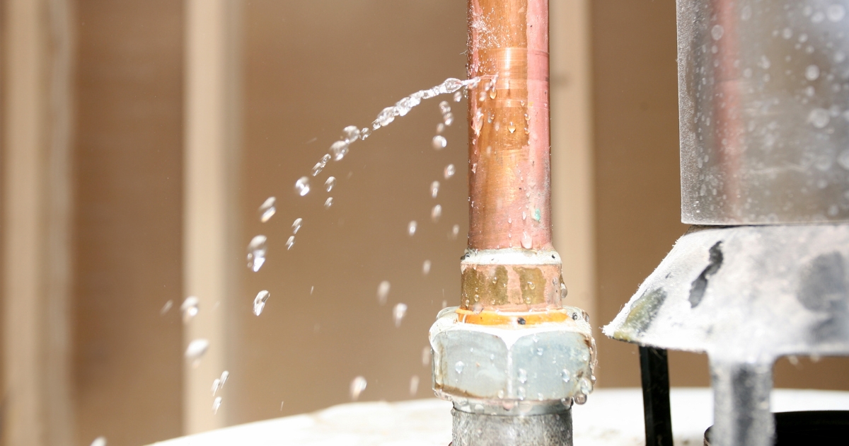 a water leaking from the pipe